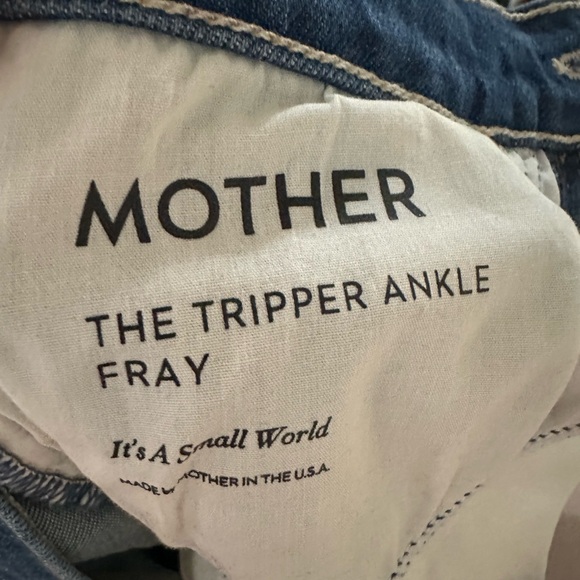 MOTHER Indigo Straight Leg Jeans tripper ankle fray 26 - Picture 11 of 13